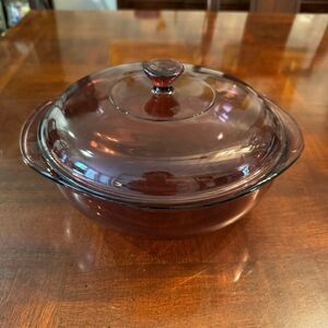 Pyrex Cranberry Casserole Glass Cookware Visions Vision